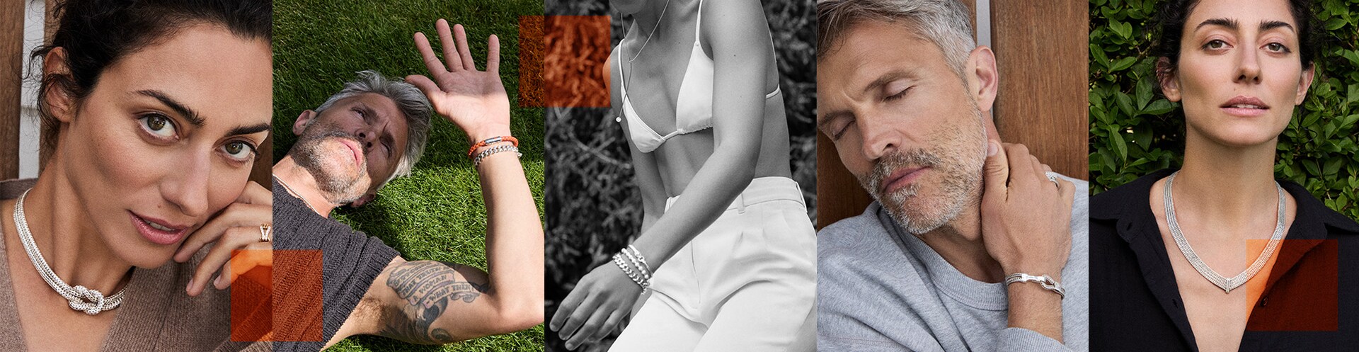 Mixed images of John Hardy campaign imagery. Shop the brand