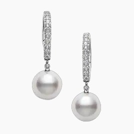 Image of Mikimoto pearl earrings. Tap to shop.