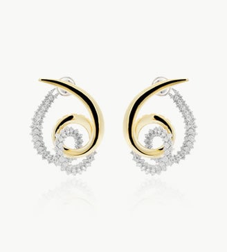 Image of Yeprem Earrings in Diamond and Yellow Gold